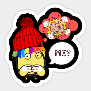 RAINBOW HAIR CARTOON BOY YOU CAN DO IT FUNNY Sticker